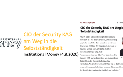 CIO der Security KAG am Weg in die Selbstständigkeit