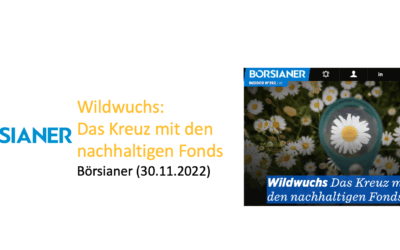 Wildwuchs Das Kreuz mit den nachhaltigen Fonds