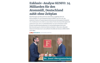 Neue Studie: KENFO: 24 Milliarden für den Atommüll und kein Zeitplan